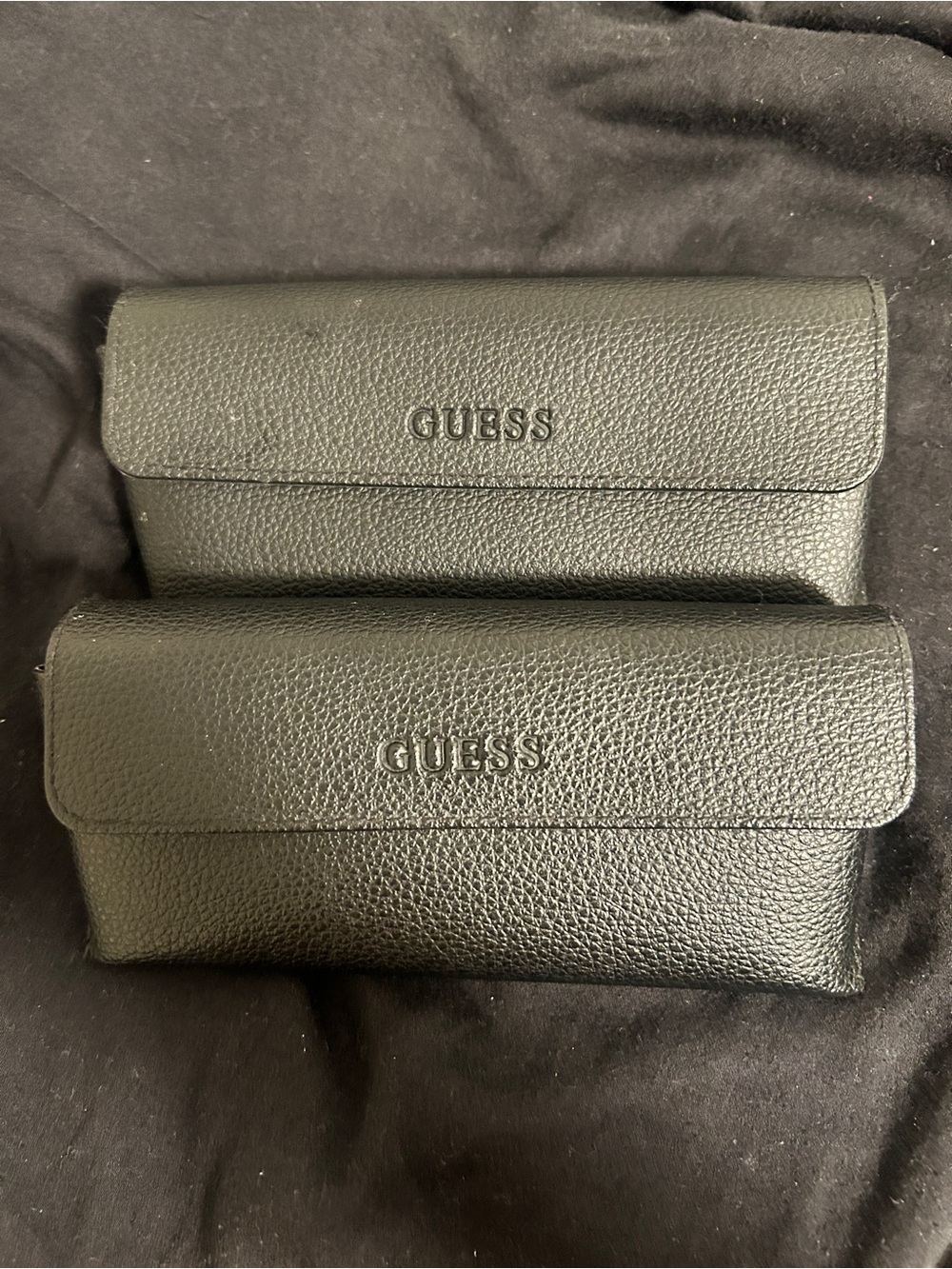 GUESS Black Pebbled Leather Eyewear Case Duo